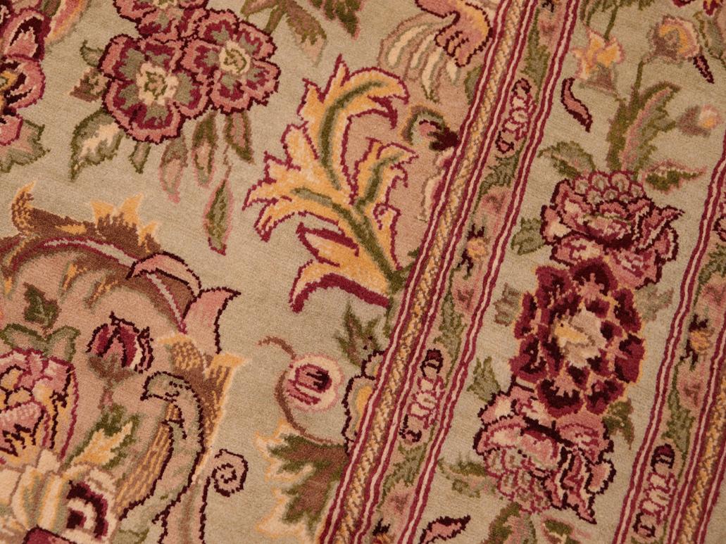 handmade Transitional Basarabian Green Pink Hand Knotted RECTANGLE 100% WOOL area rug 6x9