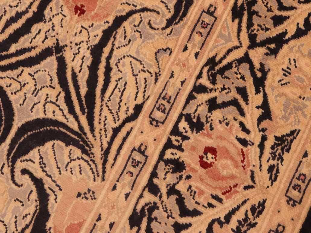 handmade Transitional Tulip Black Red Hand Knotted RECTANGLE 100% WOOL area rug 6x9