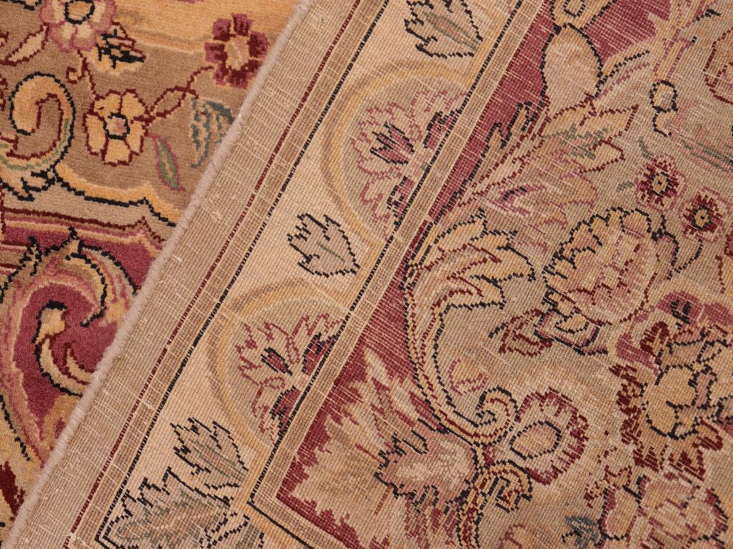 handmade Traditional Abusson Taupe Pink Hand Knotted RECTANGLE 100% WOOL area rug 6x9