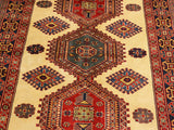 handmade Geometric Sherwan Gold Blue Hand Knotted RECTANGLE 100% WOOL area rug 5x6