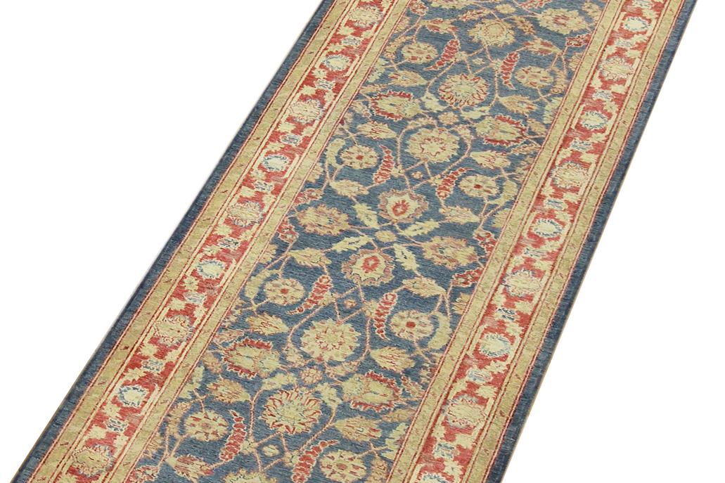 handmade Traditional Kafkaz Blue Red Hand Knotted RUNNER 100% WOOL area rug 3 x 15