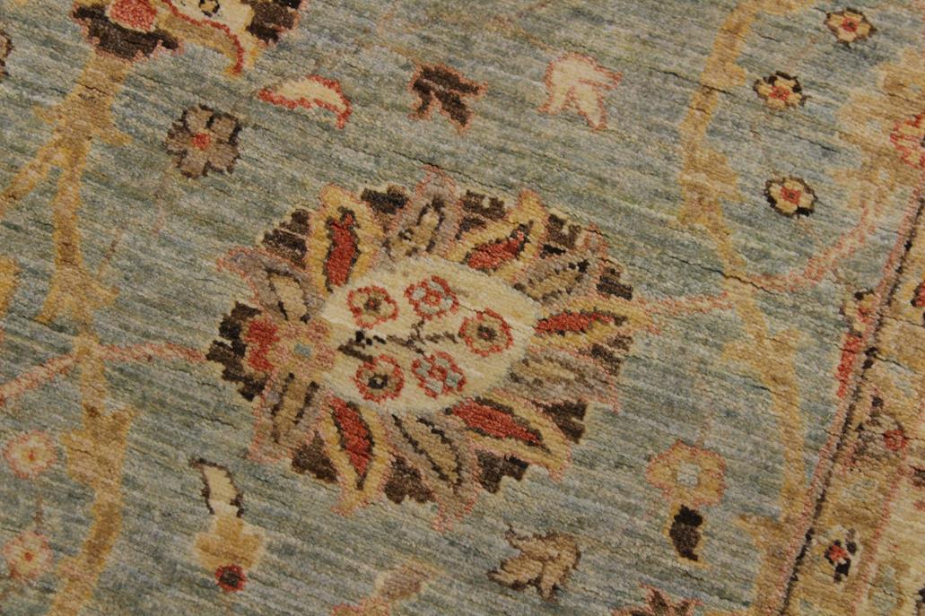 handmade Traditional Kafkaz Blue Gold Hand Knotted RUNNER 100% WOOL area rug 4 x 11
