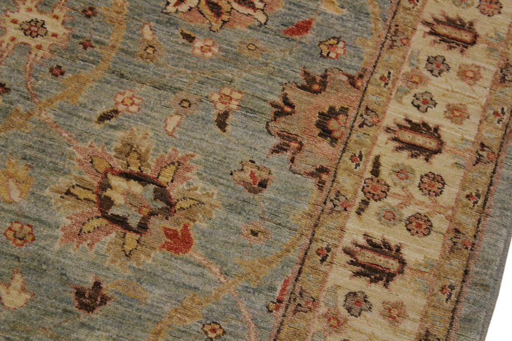 handmade Traditional Kafkaz Blue Gold Hand Knotted RUNNER 100% WOOL area rug 4 x 11
