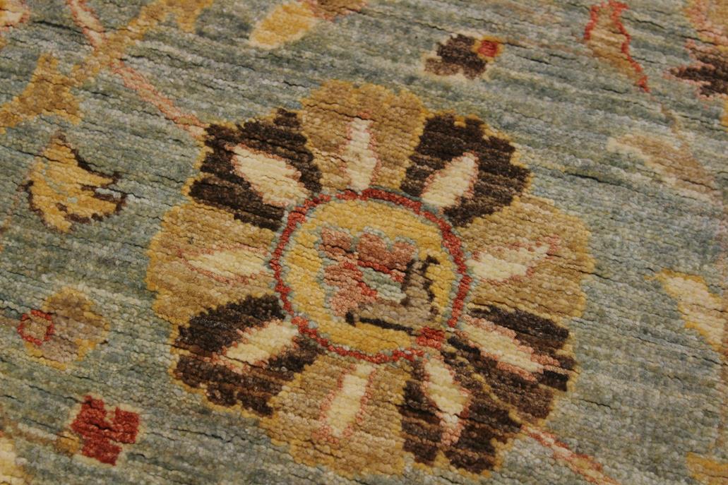 handmade Traditional Kafkaz Blue Gold Hand Knotted RUNNER 100% WOOL area rug 4 x 11