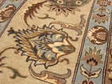 handmade Transitional Design Green Tan Hand Knotted RECTANGLE 100% WOOL area rug 12x15