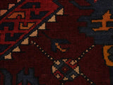 handmade Geometric Sherwan Red Blue Hand Knotted RECTANGLE 100% WOOL area rug 5x8