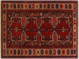 handmade Geometric Super Kazak Rust Ivory Hand Knotted RUNNER 100% WOOL area rug 4x7