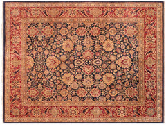 handmade Traditional Mahal Lt. Green Lt. Gray Hand Knotted RECTANGLE 100% WOOL area rug 8x10