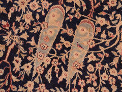 handmade Traditional Kirman Blue Gold Hand Knotted RECTANGLE 100% WOOL area rug 8x10