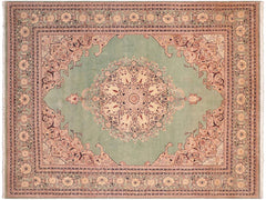 handmade Traditional  Lt. Green Lt. Green Hand Knotted RECTANGLE 100% WOOL area rug 8x10