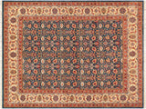 handmade Traditional Design Blue Beige Hand Knotted RECTANGLE 100% WOOL area rug 8x10
