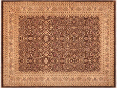 handmade Traditional Tabriz Brown Tan Hand Knotted RECTANGLE 100% WOOL area rug 8x10