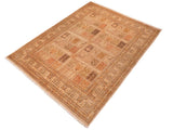 handmade Traditional Design Tan Brown Hand Knotted RECTANGLE 100% WOOL area rug 8x10