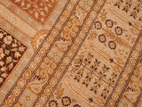 handmade Traditional Design Tan Brown Hand Knotted RECTANGLE 100% WOOL area rug 8x10