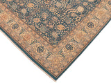 handmade Traditional  Blue Beige Hand Knotted RECTANGLE 100% WOOL area rug 8x10