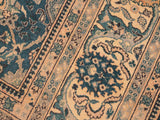 handmade Traditional  Blue Beige Hand Knotted RECTANGLE 100% WOOL area rug 8x10