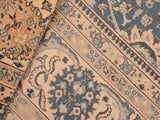 handmade Traditional  Blue Beige Hand Knotted RECTANGLE 100% WOOL area rug 8x10