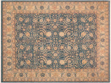 handmade Traditional  Blue Beige Hand Knotted RECTANGLE 100% WOOL area rug 8x10