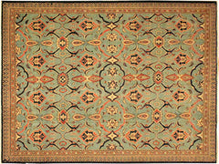 handmade Transitional Antique Lt. Blue Blue Hand Knotted RECTANGLE 100% WOOL area rug 9x12