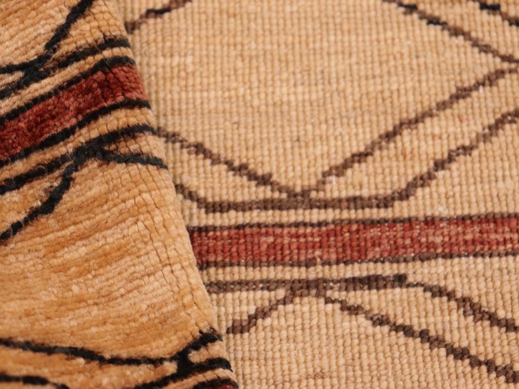 Modern Gabbeh Remedios Beige/Rust Wool Rug - 6'0'' x 8'9''