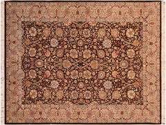 handmade Traditional  Brown Taupe Hand Knotted RECTANGLE 100% WOOL area rug 6x9