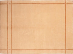 handmade Modern Art Deco Tan Brown Hand Knotted RECTANGLE 100% WOOL area rug 6x9