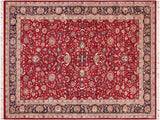 Abassi Afsha Pak Persian Matthew Red/Blue Wool Rug - 6'2'' x 9'2''