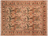 Azeem Pak Persian Kristel Taupe/Green Wool Rug - 5'11'' x 10'1''