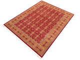 handmade Traditional  Red Gold Hand Knotted RECTANGLE 100% WOOL area rug 6x9