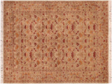 Pak Persian Verena Taupe/Red Wool Rug - 6'0'' x 9'2''