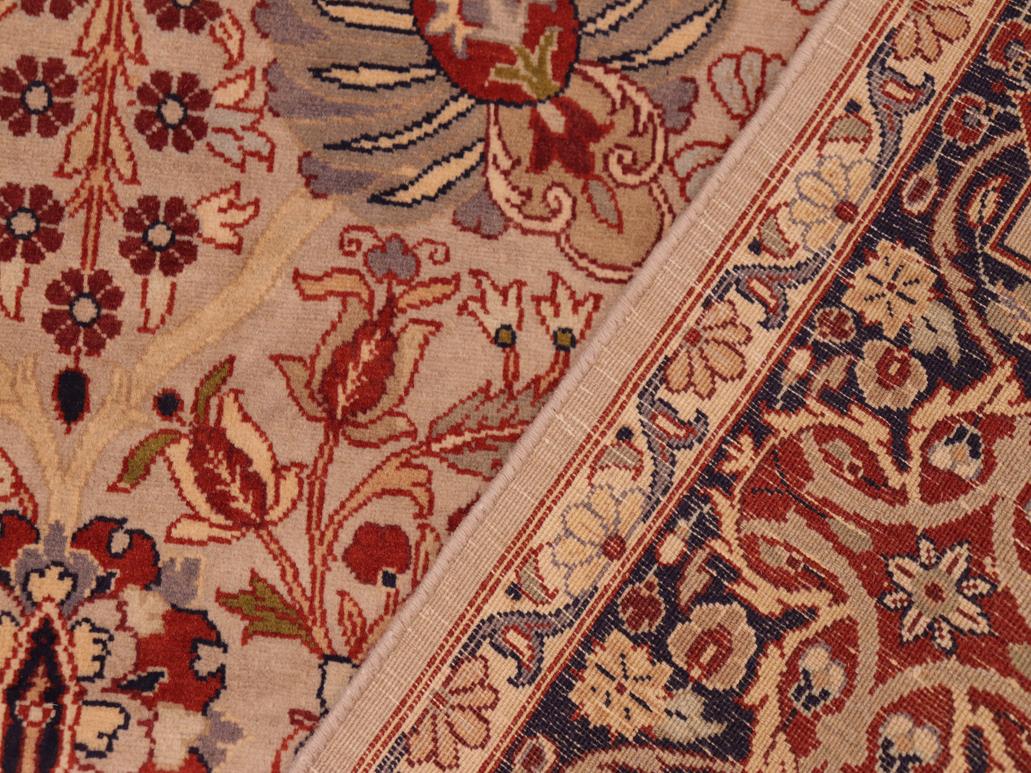 handmade Traditional Shahid Taupe Blue Hand Knotted RECTANGLE 100% WOOL area rug 6x9