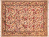 Kamal Pak Persian Loida Taupe/Gold Wool Rug - 6'0'' x 9'8''