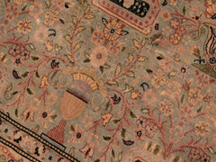 handmade Traditional Agra Green Beige Hand Knotted RECTANGLE 100% WOOL area rug 6x10
