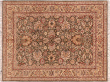 Pak Persian Cicely Green/Taupe Wool Rug - 6'0'' x 8'9''