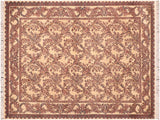Cris cross Pak Persian Branda Ivory/Pink Wool Rug - 6'3'' x 9'1''