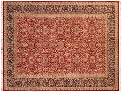 handmade Traditional Qaseem Bond Red Blue Hand Knotted RECTANGLE 100% WOOL area rug 6x9