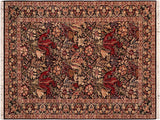 Art Nouveau William Morris Rosy Wool Rug - 6'1'' x 8'11''