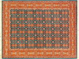 Pak Persian Trang Teal/Orange Wool Rug - 6'3'' x 9'3''