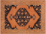 handmade Geometric Antique Rust Blue Hand Knotted RECTANGLE 100% WOOL area rug 8x11