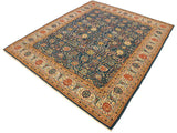 handmade Traditional Design Teal Ivory Hand Knotted RECTANGLE 100% WOOL area rug 8x10