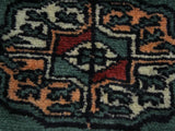 handmade Geometric Bokhara Lt. Green Black Hand Knotted RUNNER 100% WOOL area rug 3x12