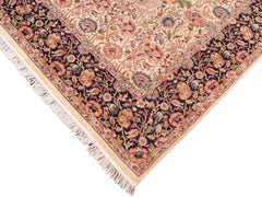 handmade Traditional Irfan Beige Blue Hand Knotted RECTANGLE 100% WOOL area rug 8x10