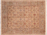 handmade Traditional Tabriz Beige Green Hand Knotted RECTANGLE 100% WOOL area rug 8x10