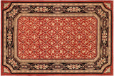 Classic Ziegler Jaye Red Black Hand-Knotted Wool Rug - 9'10'' x 13'6''