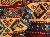 handmade Geometric Sherwan Red Beige Hand Knotted RECTANGLE 100% WOOL area rug 4x6