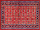 handmade Geometric Sherwan Red Blue Hand Knotted RECTANGLE 100% WOOL area rug 5x7