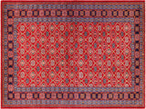 Antique Vintage Sherwan Robert Red/Blue Wool Rug - 4'6'' x 6'7''