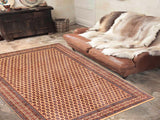 handmade Geometric Sherwan Beige Blue Hand Knotted RECTANGLE 100% WOOL area rug 7x10