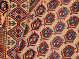 handmade Geometric Sherwan Beige Blue Hand Knotted RECTANGLE 100% WOOL area rug 7x10