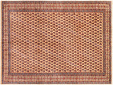Antique Vintage Sherwan Sacha Beige/Blue Wool Rug - 7'3'' x 10'2''